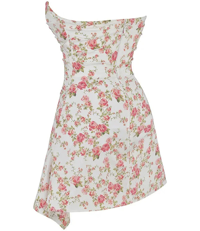 Women's Wedding Guest Floral Strapless Mini Dress - view 11