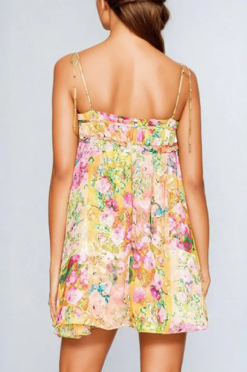Women Floral Tie Shoulder Mini Dress - product image 11