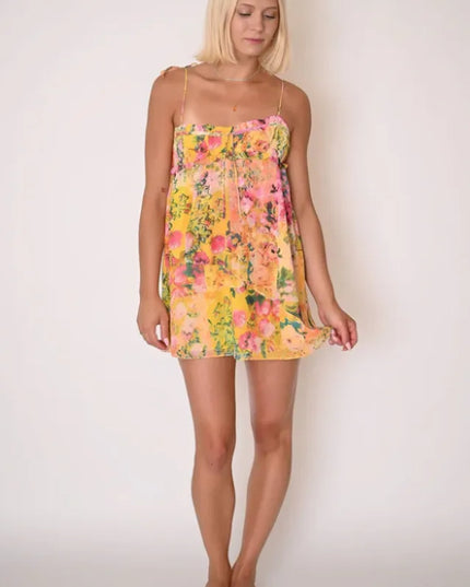 Women Floral Tie Shoulder Mini Dress - product image 12