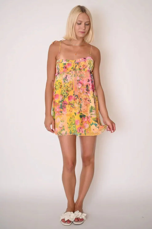 Women Floral Tie Shoulder Mini Dress - product image 12