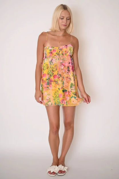 Women Floral Tie Shoulder Mini Dress - product image 13