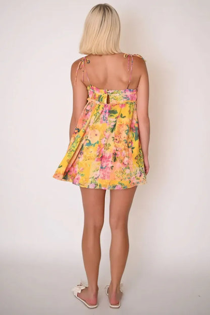 Women Floral Tie Shoulder Mini Dress - product image 14