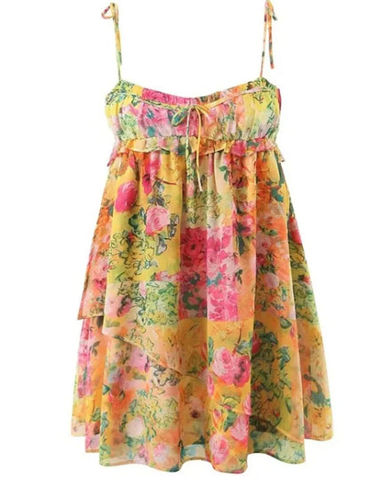 Women Floral Tie Shoulder Mini Dress - product image 16