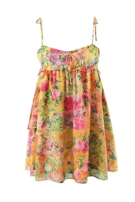Women Floral Tie Shoulder Mini Dress - product image 16