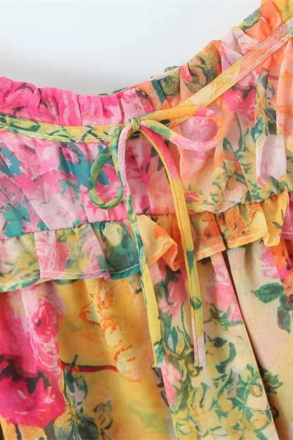Women Floral Tie Shoulder Mini Dress - product image 18