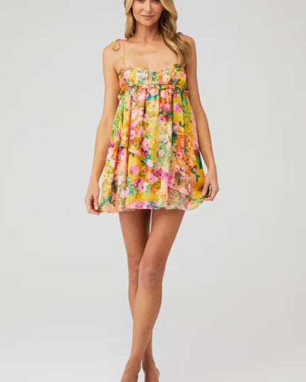 Women Floral Tie Shoulder Mini Dress - product image 22