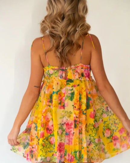 Women Floral Tie Shoulder Mini Dress - product image 7