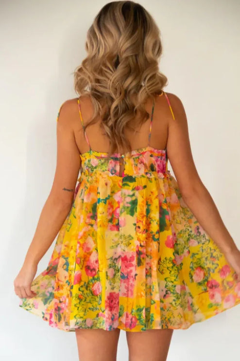 Women Floral Tie Shoulder Mini Dress - product image 7