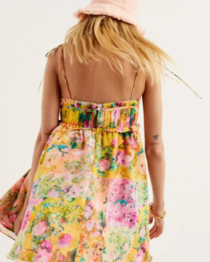 Women Floral Tie Shoulder Mini Dress - product image 8