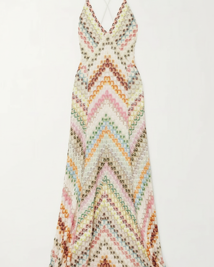 Women's Floral V-Neck Summer Wedding Guest Maxi Dress