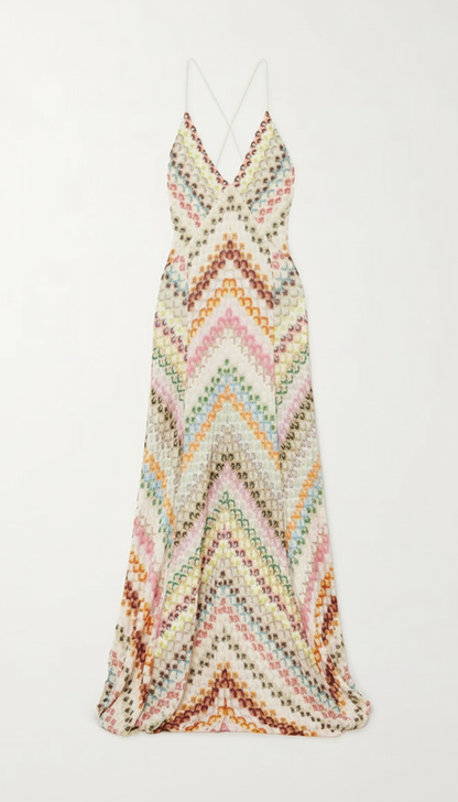 Women's Floral V-Neck Summer Wedding Guest Maxi Dress