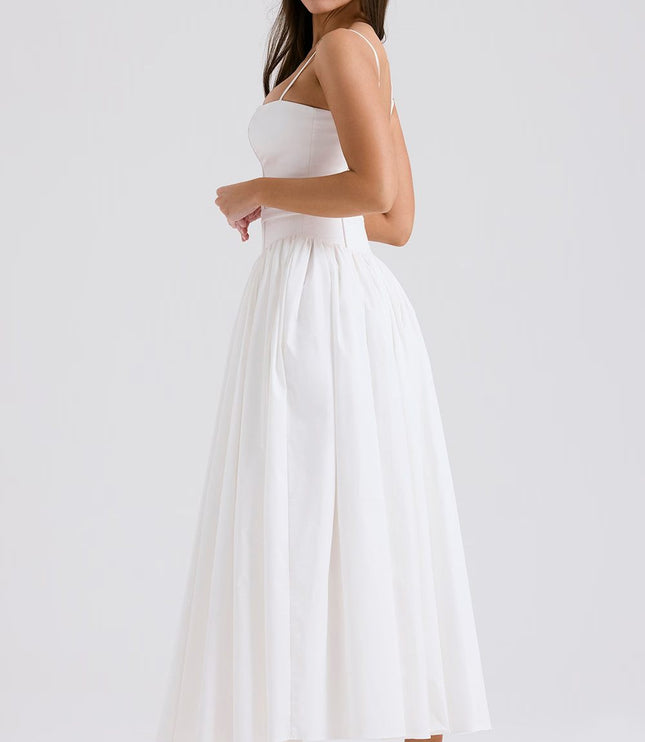 Women's Floral V-Neck Summer Wedding Guest Midi Dress