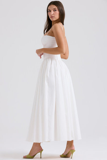 Women's Floral V-Neck Summer Wedding Guest Midi Dress