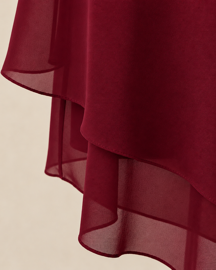 Women's Flutter-Sleeve Chiffon Top and Wide-Leg Pants Set