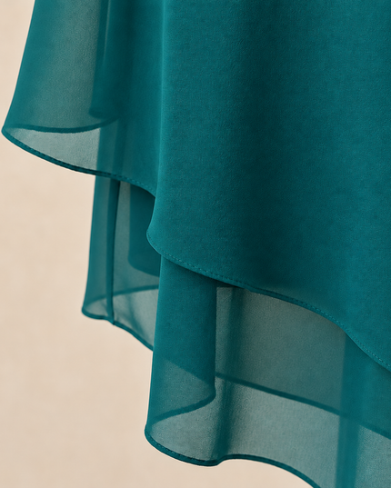 Women's Flutter-Sleeve Chiffon Top and Wide-Leg Pants Set