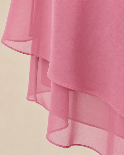 Women's Flutter-Sleeve Chiffon Top and Wide-Leg Pants Set