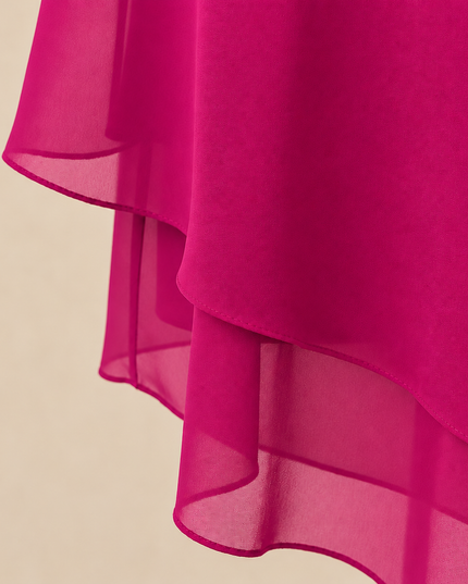 Women's Flutter-Sleeve Chiffon Top and Wide-Leg Pants Set