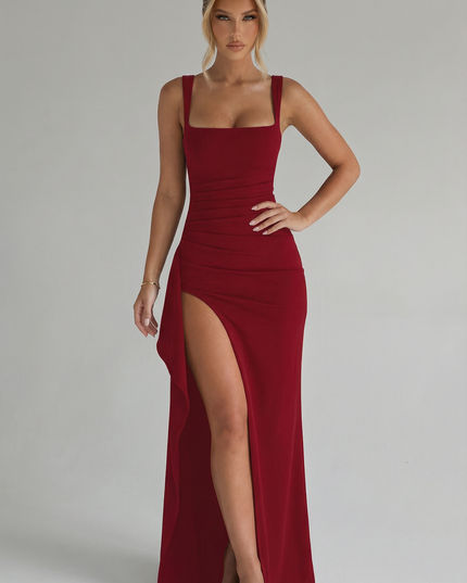 Women's Formal Square Neck Slit Maxi Dress - product image 5