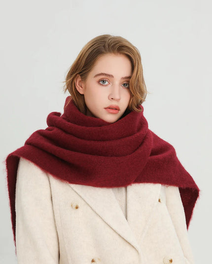Women's Fringed Scarf in an Oversized Brushed Knit
