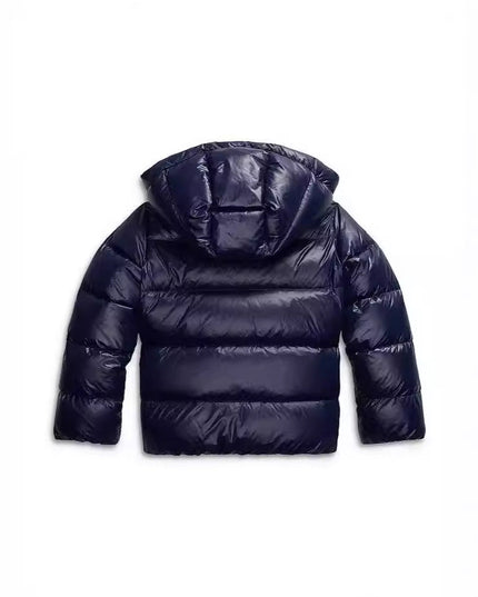 Women's Glossy Zip-Up Winter Jacket with Hood