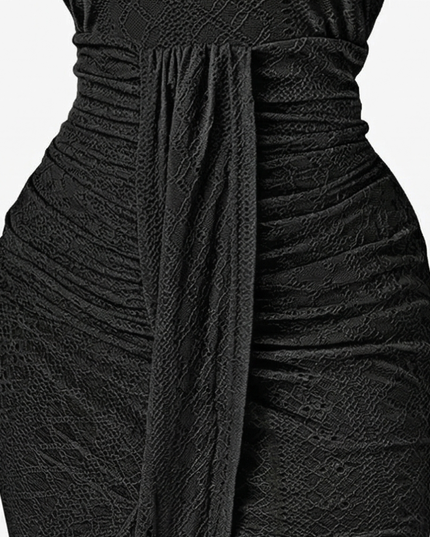 Women's Halter Neck Crochet Midi Cocktail Dress