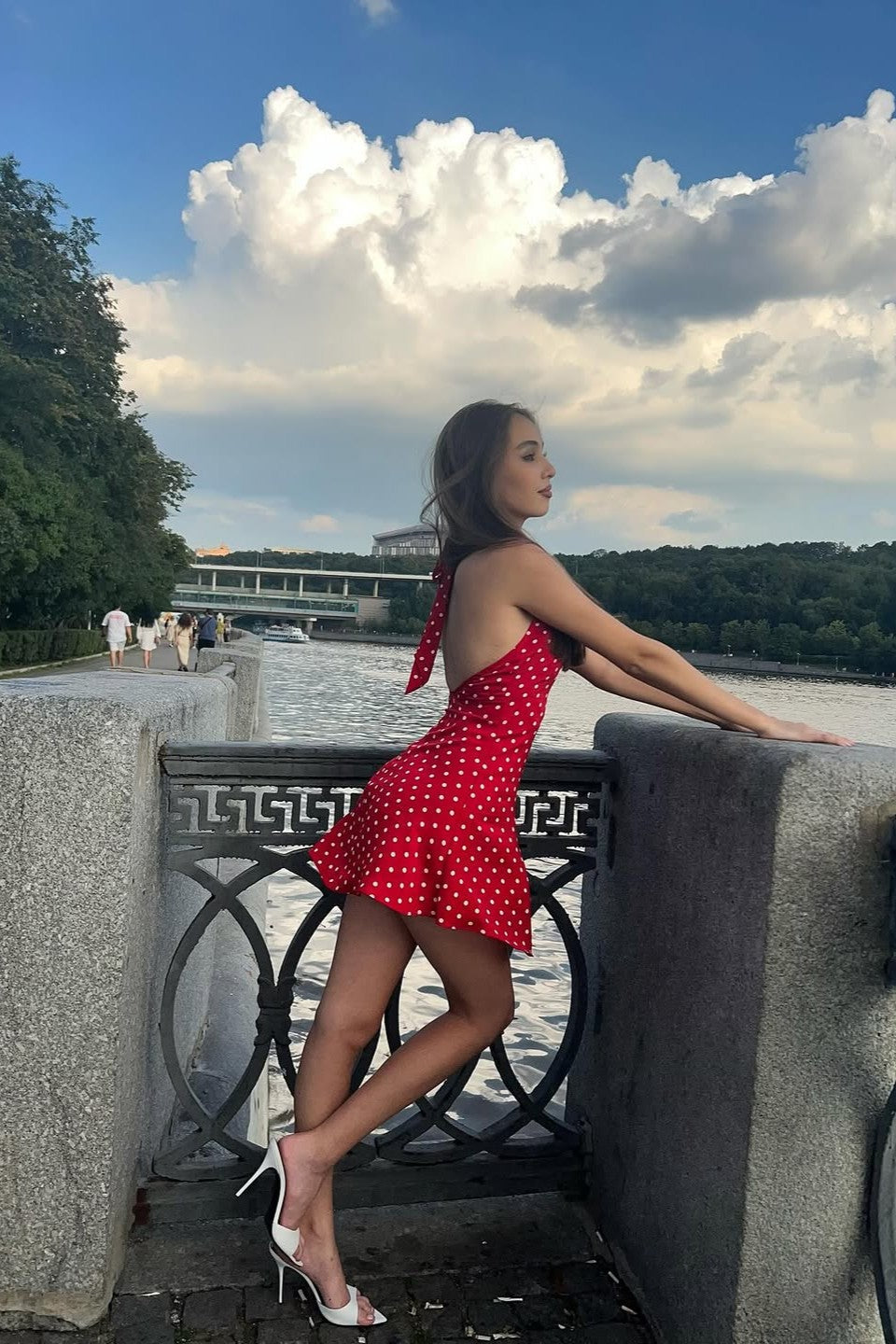 Women's Halter Neck Polka Dot Summer Garden Mini Dress