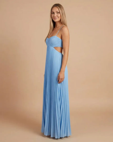 Women Halter Ruched Cutout Pleated Maxi Dress - product image 11