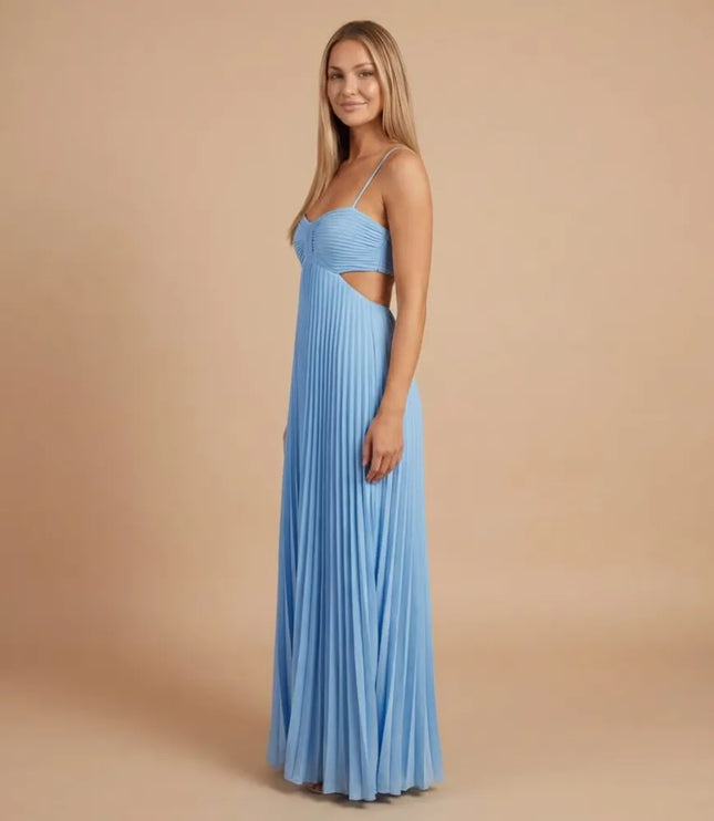 Women Halter Ruched Cutout Pleated Maxi Dress - product image 11