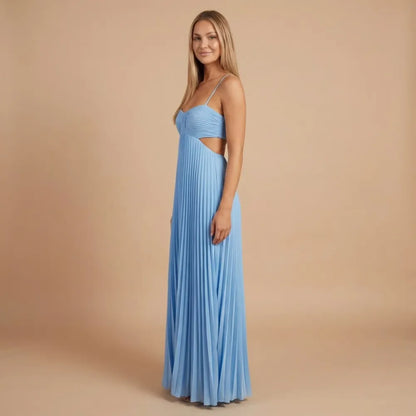 Women Halter Ruched Cutout Pleated Maxi Dress - product image 11