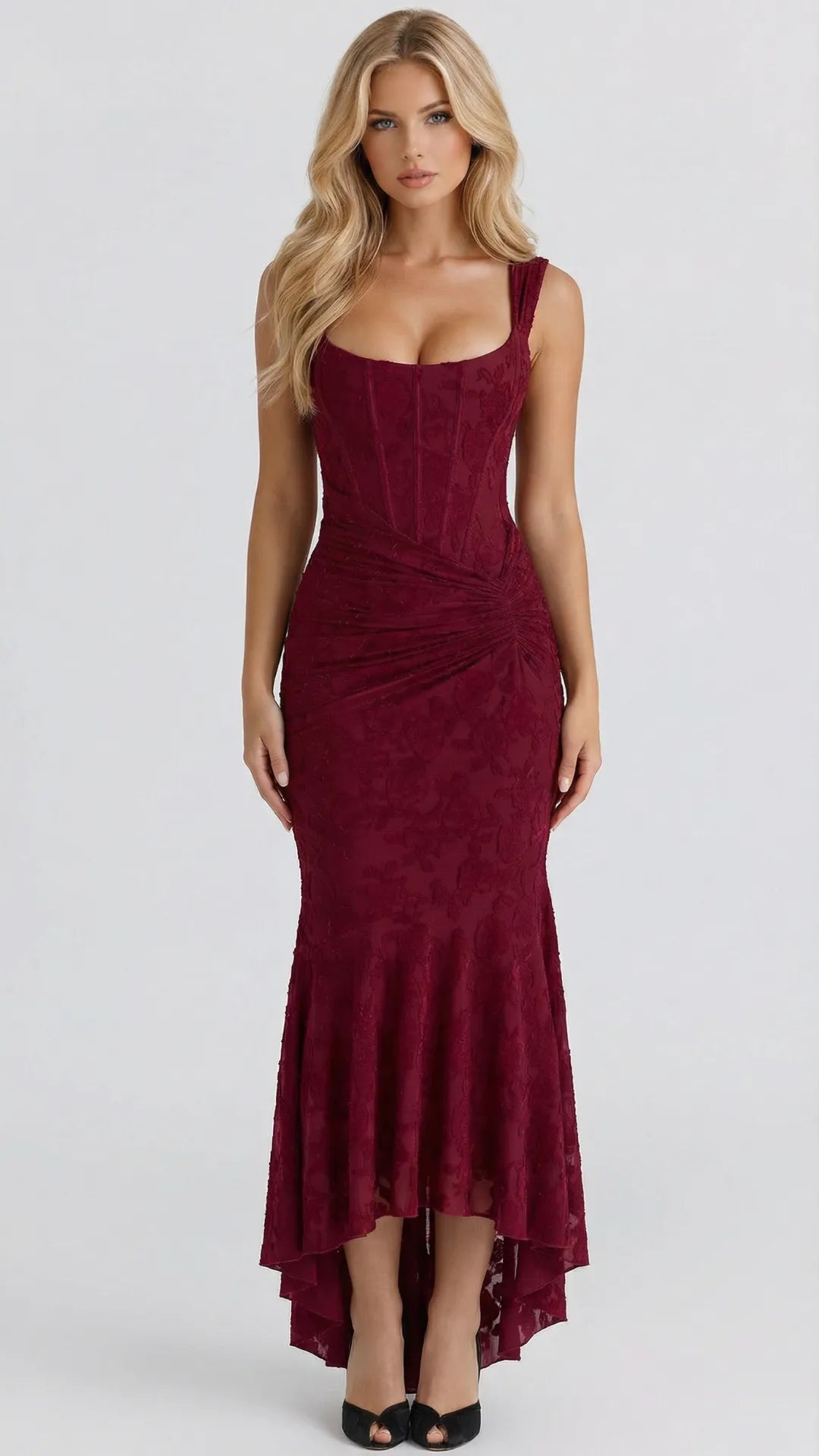 Women High-Low with Corset Bodice Midi Dress - product image 5