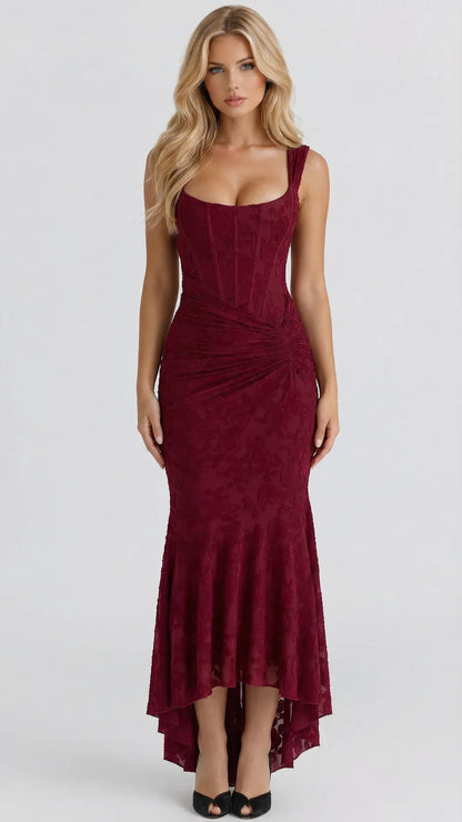 Women High-Low with Corset Bodice Midi Dress - product image 5