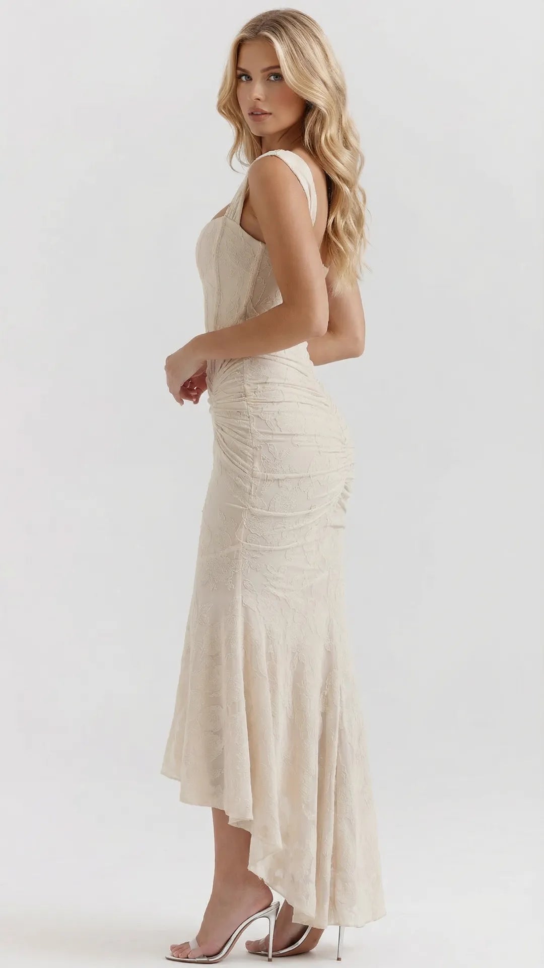 Women High-Low with Corset Bodice Midi Dress - product image 6