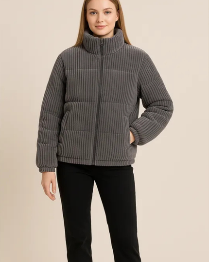 Women's High Neck Quilted Winter Puffer Jacket