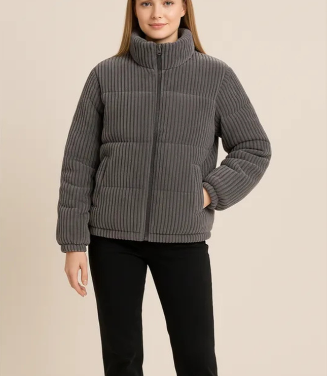 Women's High Neck Quilted Winter Puffer Jacket
