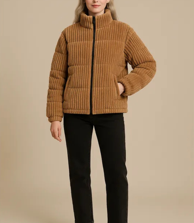 Women's High Neck Quilted Winter Puffer Jacket