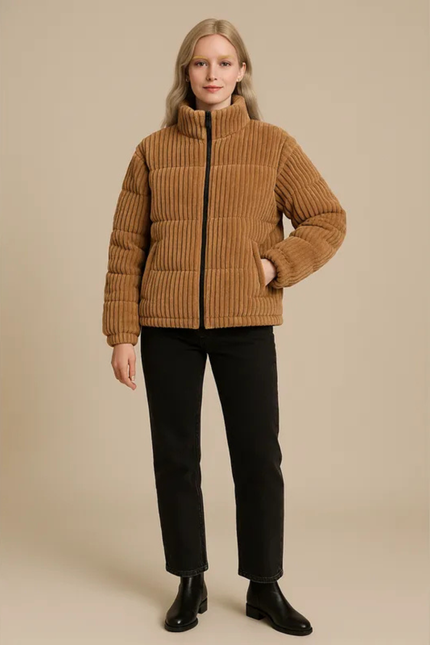 Women's High Neck Quilted Winter Puffer Jacket