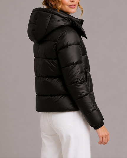 Women's High-Shine Hooded Puffer Jacket