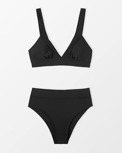 Women's High-Support Bikini Set with a Wrap V-Neck