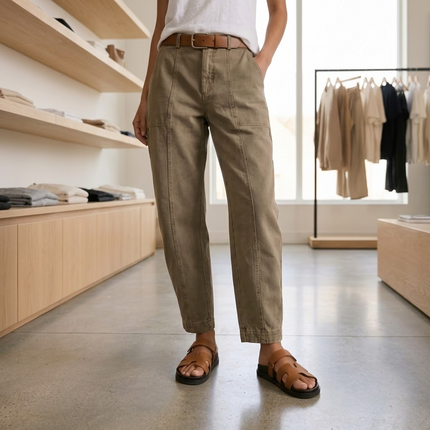 Women's High-Waist Tapered Utility Ankle Pants