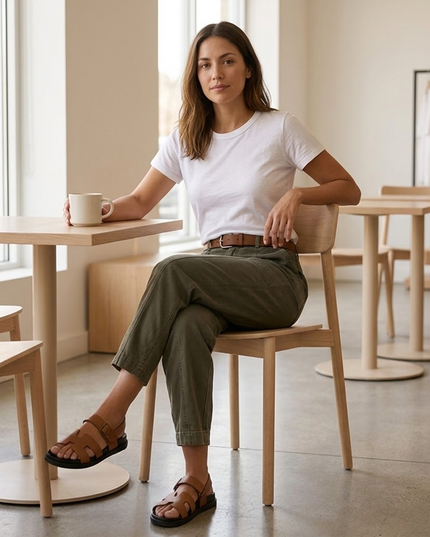 Women's High-Waist Tapered Utility Ankle Pants
