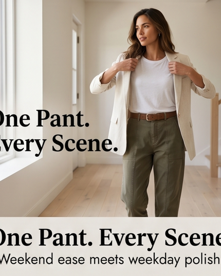Women's High-Waist Tapered Utility Ankle Pants