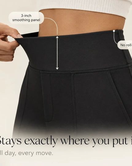Women's High Waist Wide Leg Cropped Pocket Pants