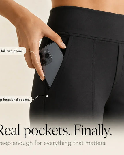 Women's High Waist Wide Leg Cropped Pocket Pants