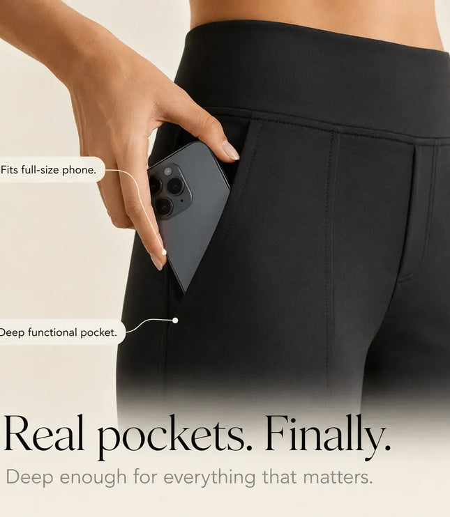 Women's High Waist Wide Leg Cropped Pocket Pants