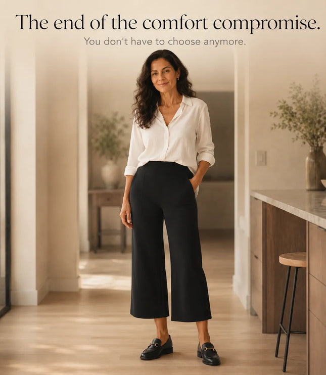 Women's High Waist Wide Leg Cropped Pocket Pants