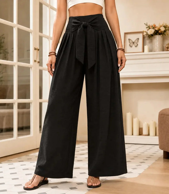 Women's High Waisted Pleated Wide Leg Dress Pants
