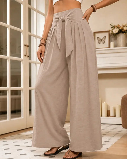 Women's High Waisted Pleated Wide Leg Dress Pants