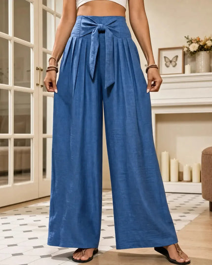 Women's High Waisted Pleated Wide Leg Dress Pants