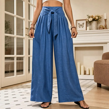Women's High Waisted Pleated Wide Leg Dress Pants