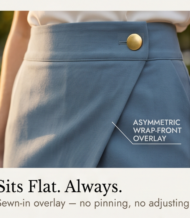 Women's High Waisted Wide Leg Wrap Front Dress Pants